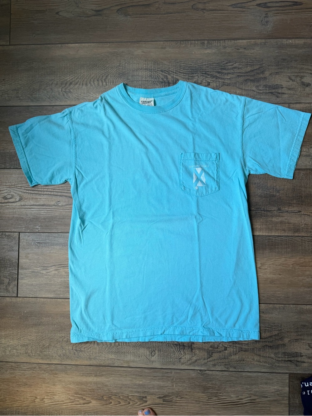 Comfort Colors Turquoise Short Sleeve Pocket Tee with Pocket Accent